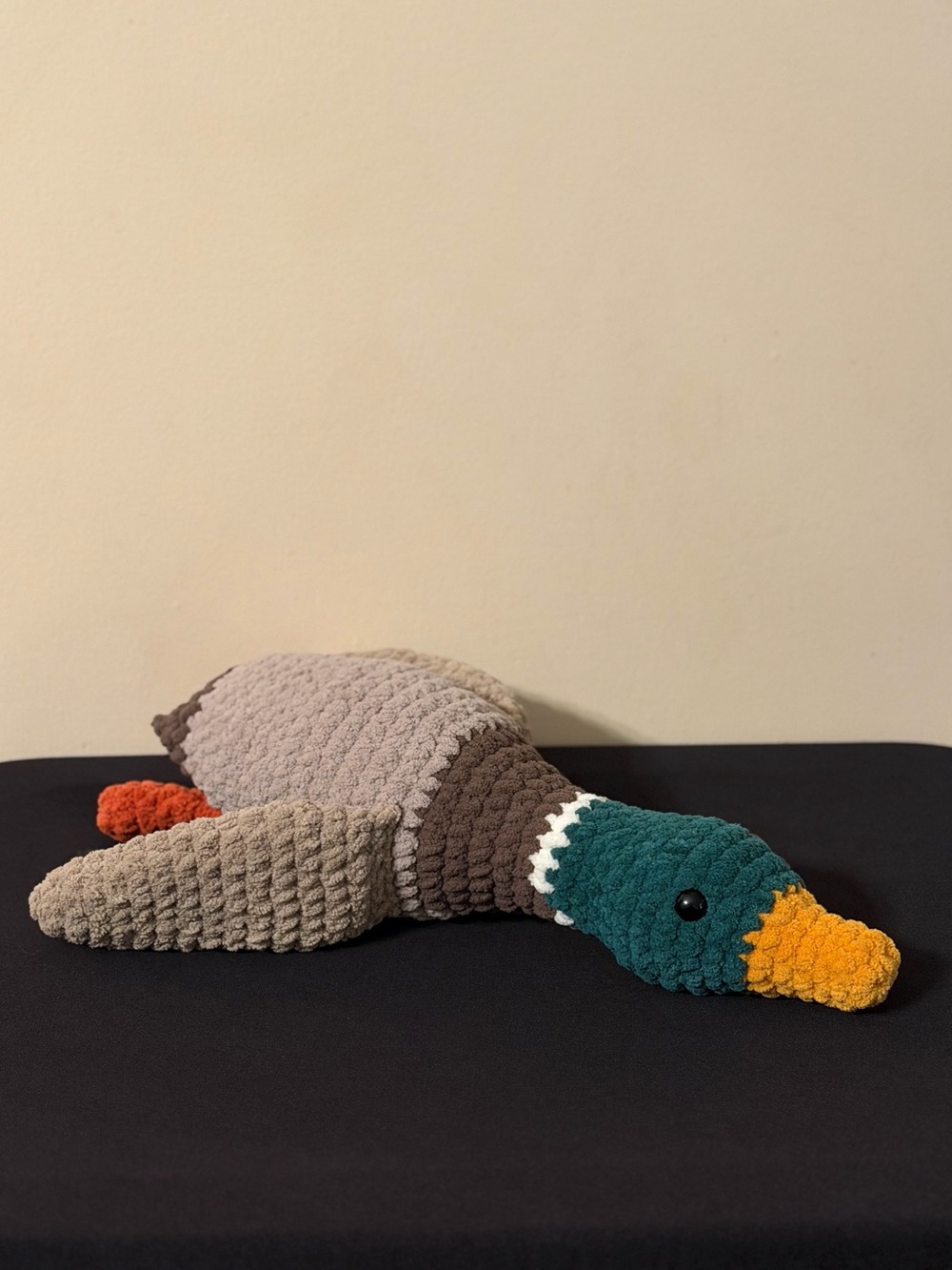 Large Plush Crochet Mallard Duck